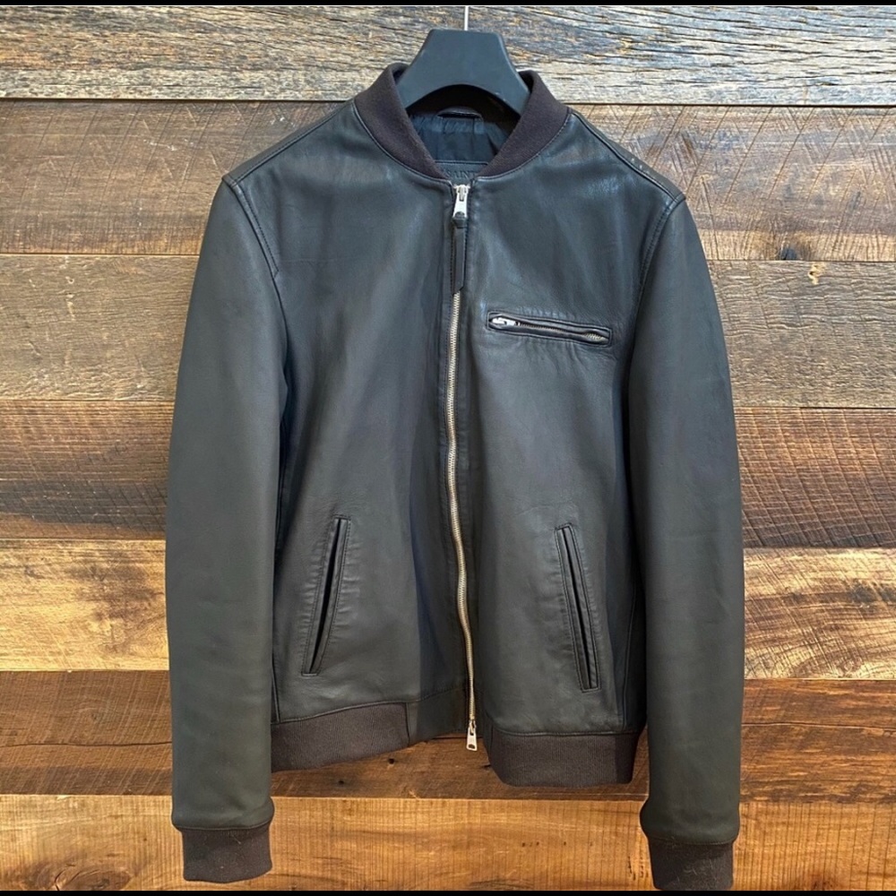 Allsaints leather bomber jacket.